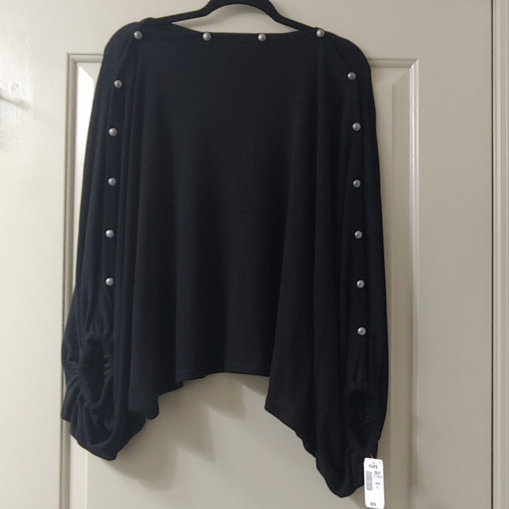 Double Zero Black Flared Sweater - L